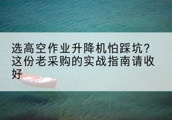 和田高空作业升降机厂家推荐-选高空作业升降机怕踩坑？这份老采购的实战指南请收好